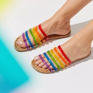 BC Footwear • Rainbow Slides / Sandals Size 8.5
